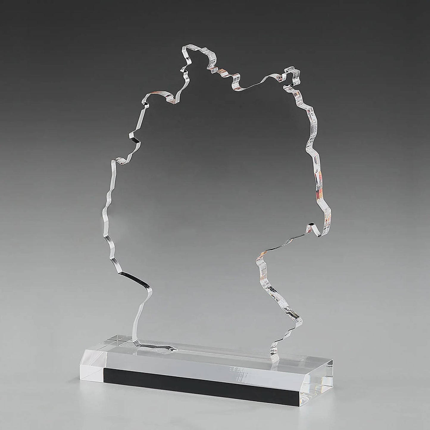 Deutschland Karte Award aus klarem Acrylglas ohne Gravur – Trophäe in Form der Bundesrepublik Deutschland