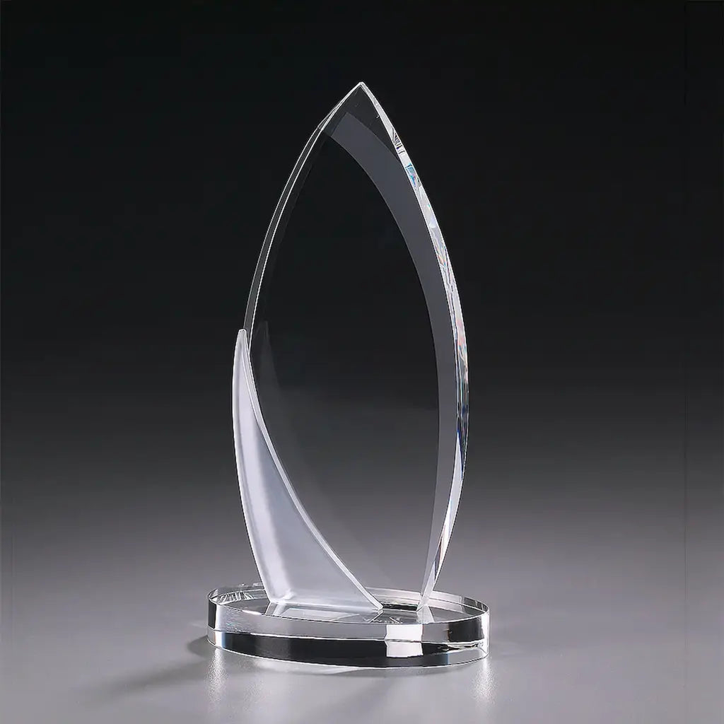 Glasaward mit sandgestrahltem weißen Element