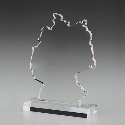 Deutschland Karte Award aus klarem Acrylglas ohne Gravur – Trophäe in Form der Bundesrepublik Deutschland
