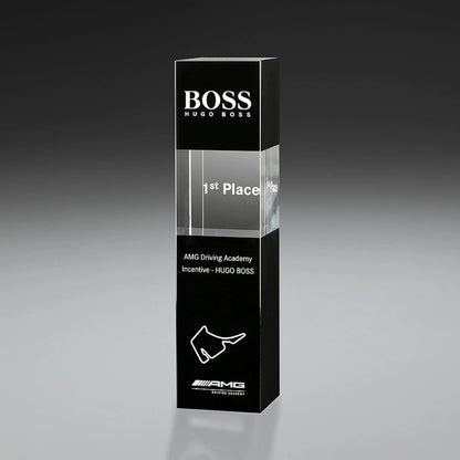 Glasaward Glaspokal  klares und schwarzes Glas- Phantom Cubix Award