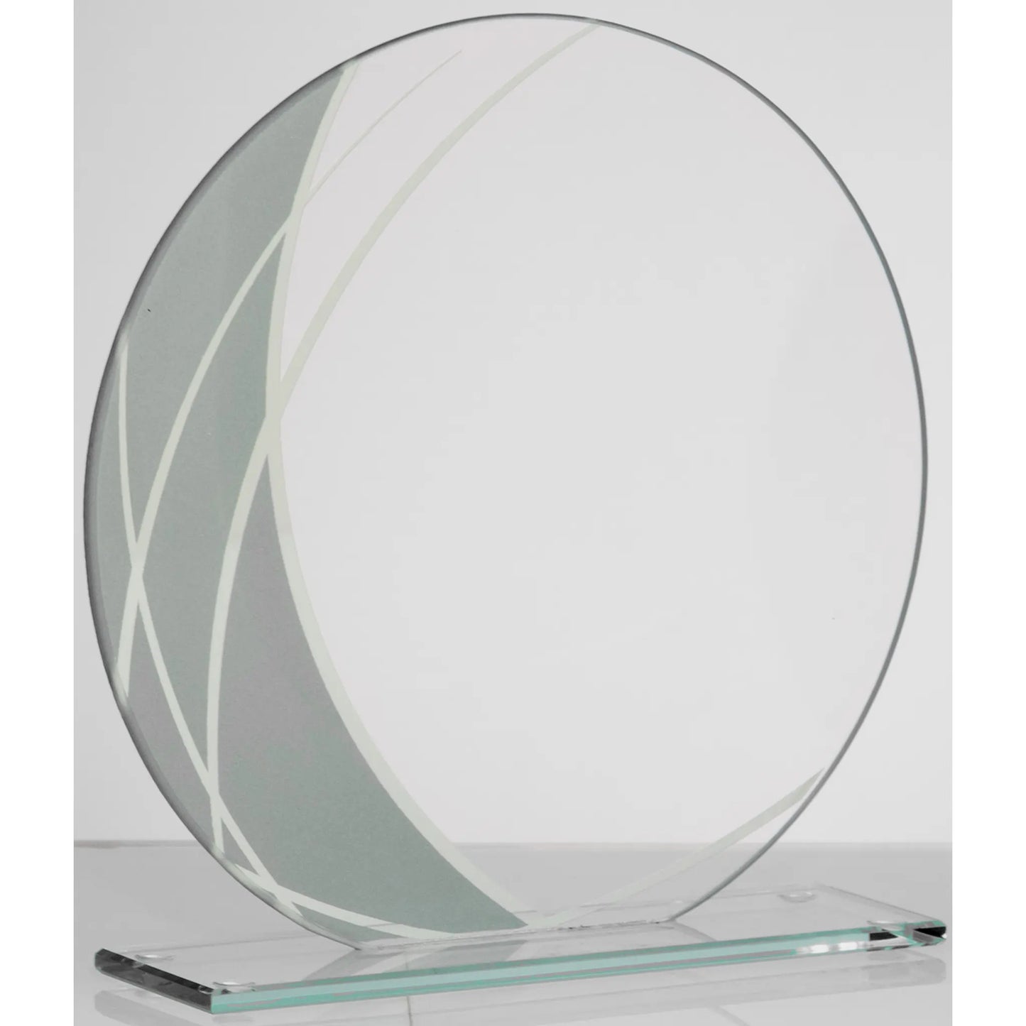 Glasaward Circle silber-farben, 160 mm, aus 4 mm Klarglas für Lasergravur
