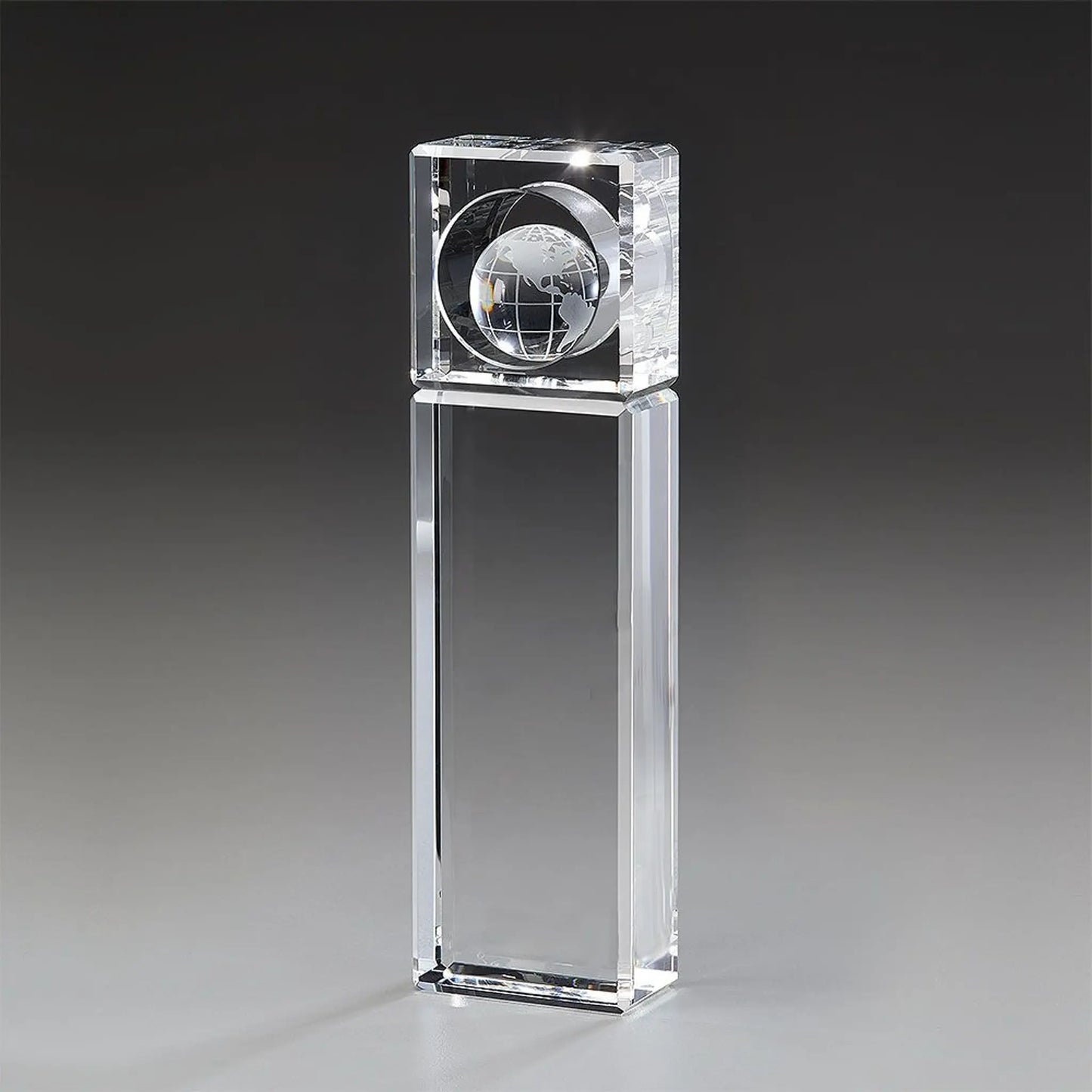 Mondial Tower Award für mehrfarbigem UV-Druck – personalisierbare Kristallglas-Trophäe für Unternehmensauszeichnungen und Golfturniere
