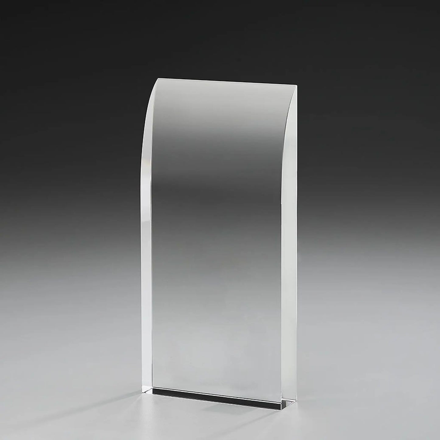 Vernal Award aus Kristallglas, 240 mm, blank – eleganter Glasaward mit geschwungener Bogenkante, 30 mm stark

